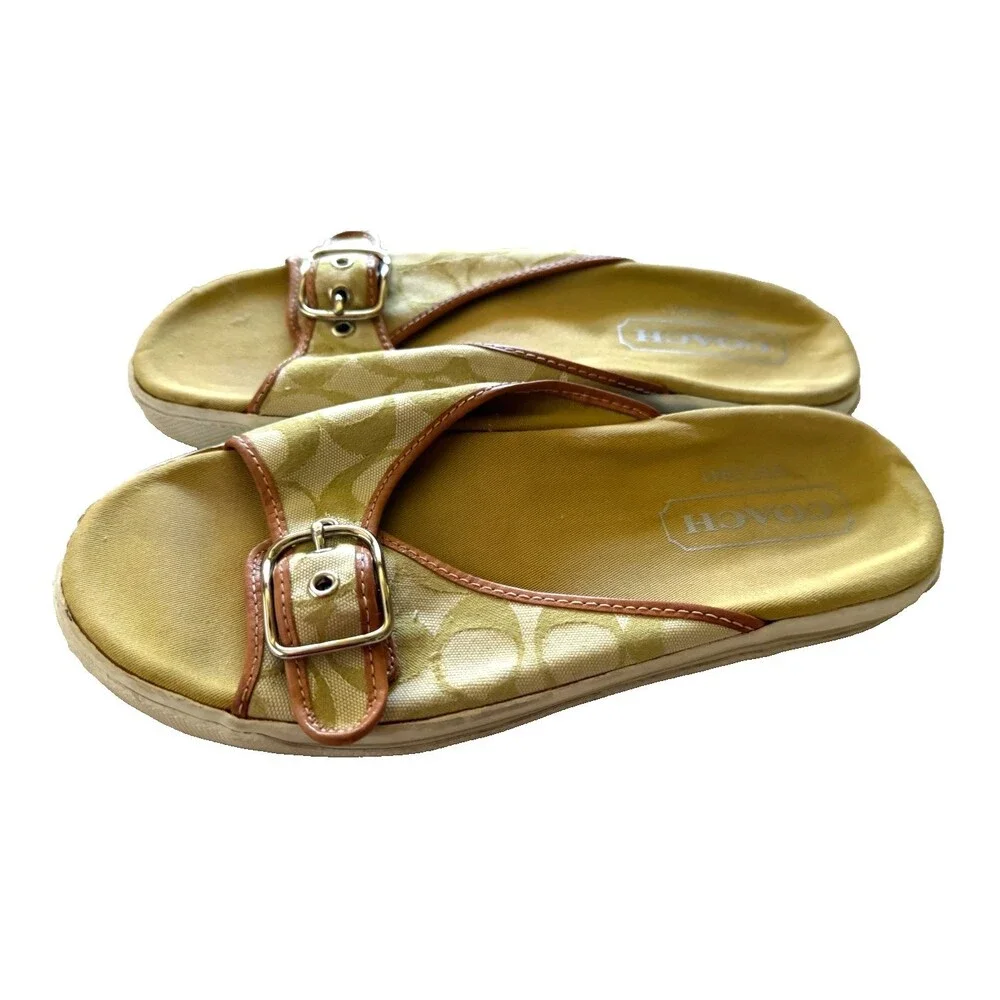 COACH Signature P229 Bonny Vintage Slip On Sandals Size 9B